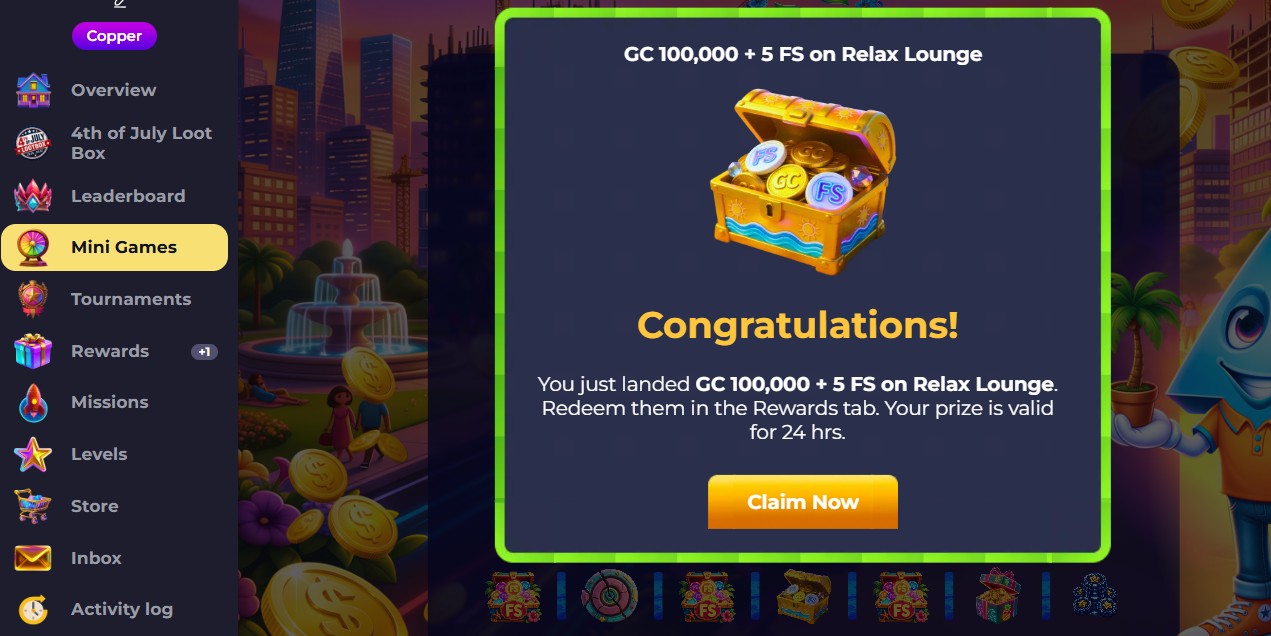 Daily bonus button location