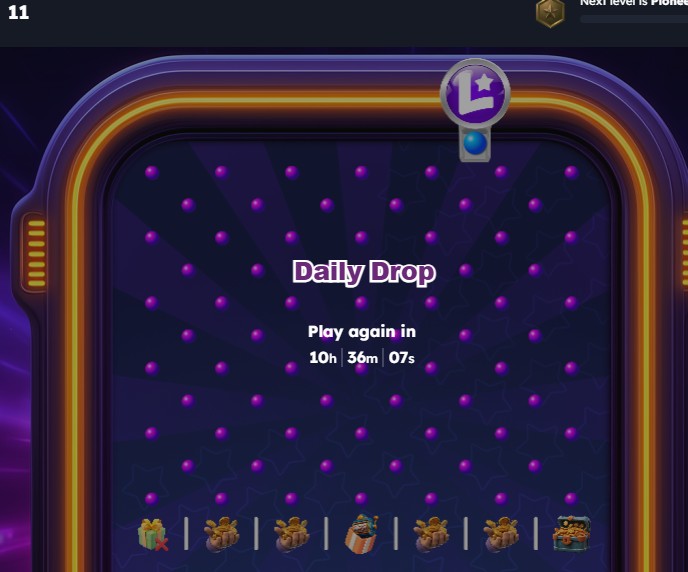 Daily bonus button location