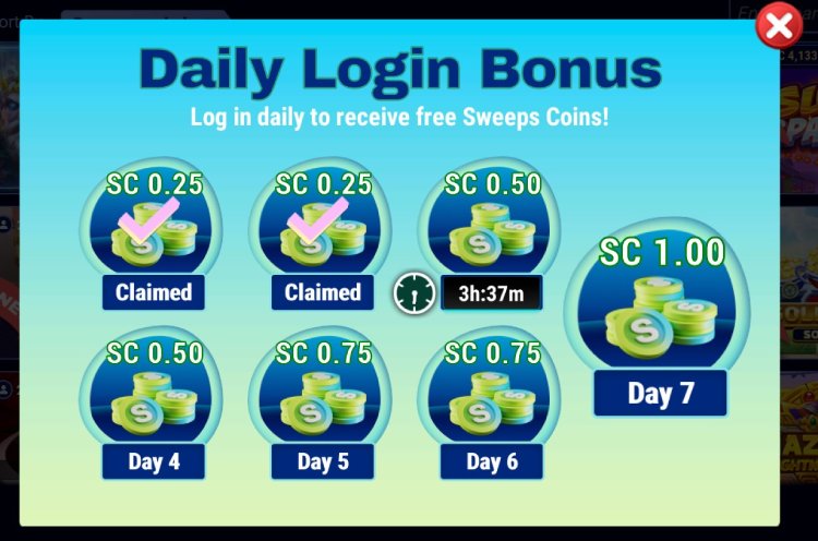 Daily bonus button location