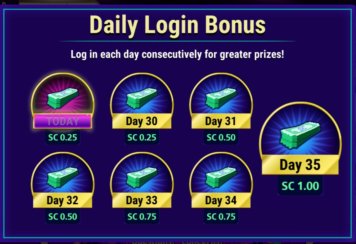 Daily bonus button location