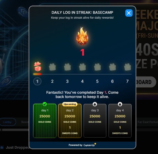 Daily bonus button location