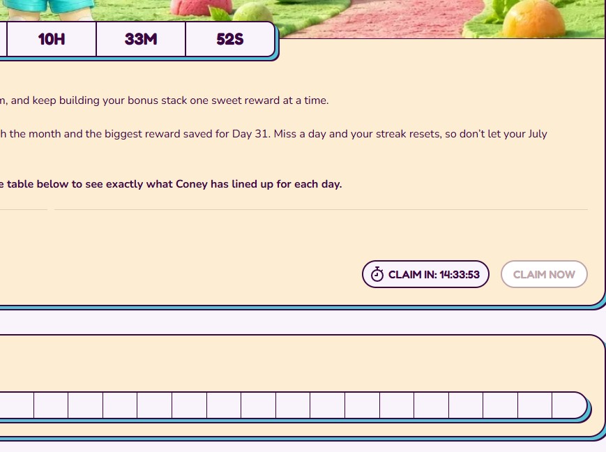Daily bonus button location